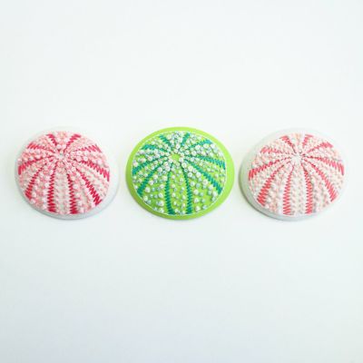 ウニ殻刺繍のブローチ